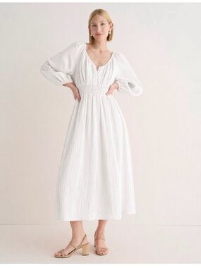 J. Crew White Soft Cotton Gauze Summer Dress NWT